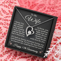 Load image into Gallery viewer, 12th Anniversary Gift for Wife – Necklace with Heartfelt Message Card – Forever Love Pendant
