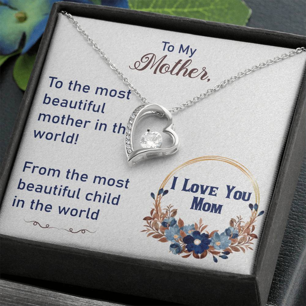 To My Mother Necklace Mothers Day Gift from Child Mom Forever Love Necklace Mom Christmas Gift