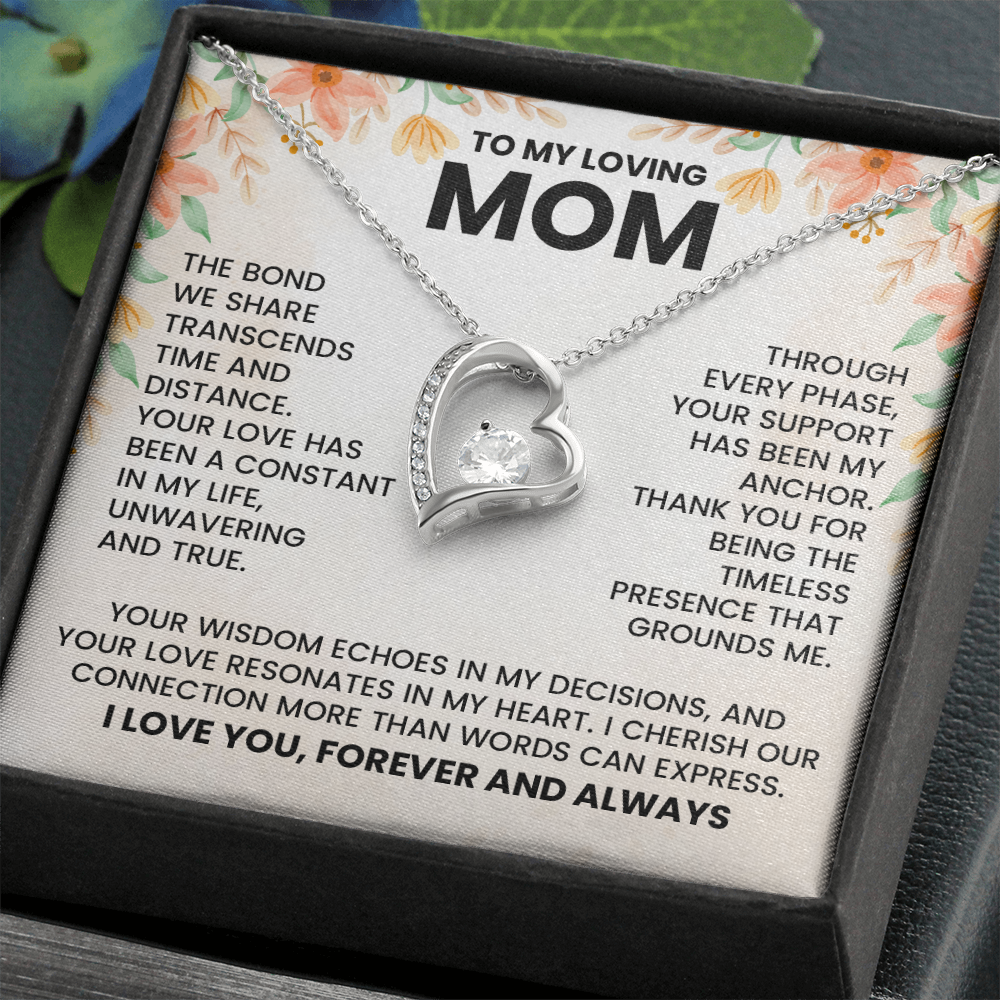 To My Loving Mom Necklace, Christmas Gift for Mom, Mothers Day Gift Ideas for Mom