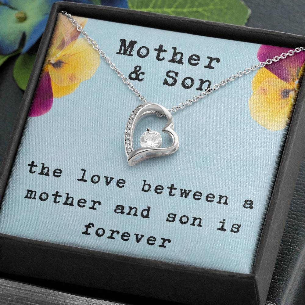 Mother’s Day Necklace from Son – Birthday or Christmas Gift for Mom – The Love Between a Mother and Son Is Forever