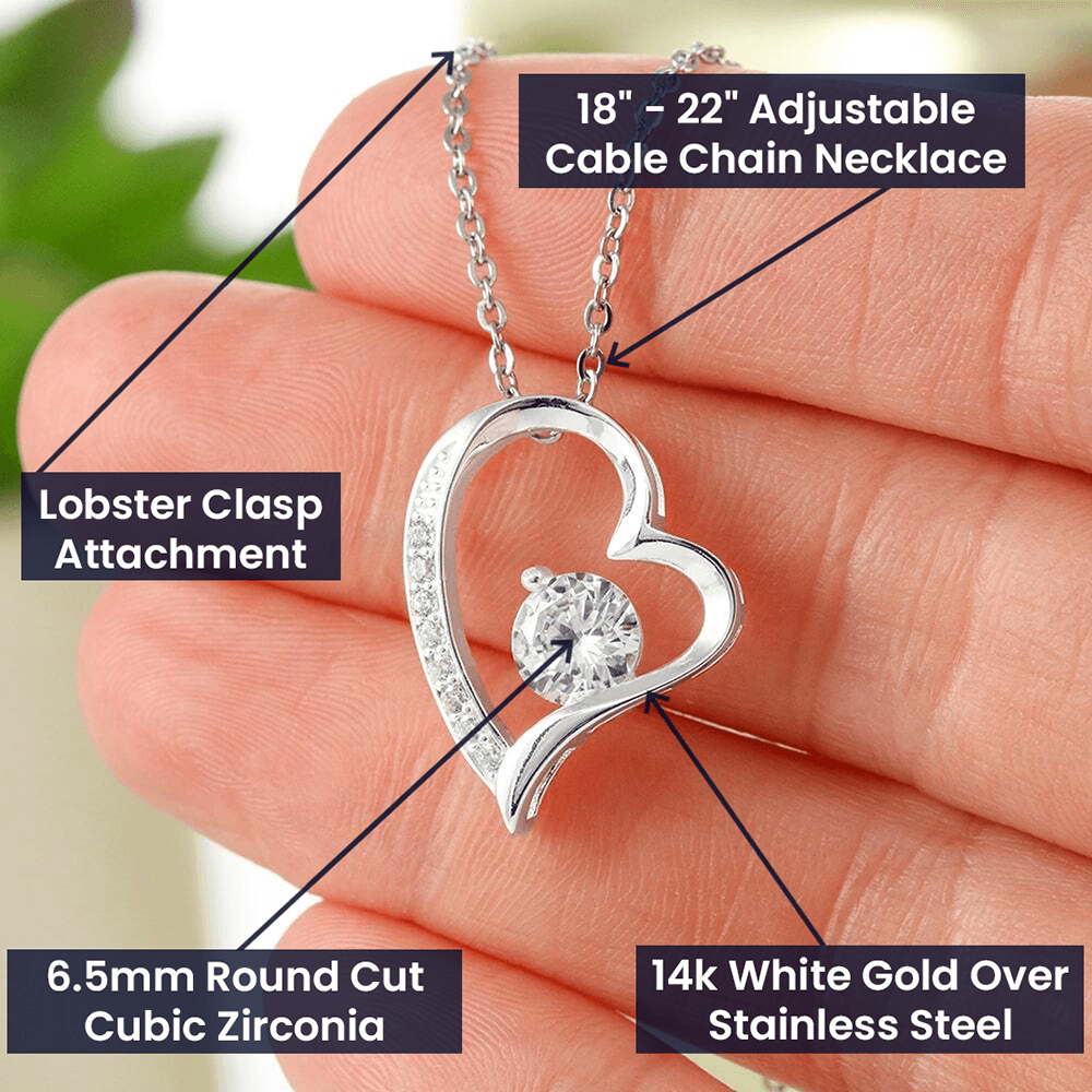 Wife Christmas Necklace for Wife from Husband To My Wife Gift Merry Christmas Jewelry for Her Women Forever Love Pendant