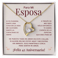 Load image into Gallery viewer, Regalo 42 Aniversario para Esposa - Collar Amor Eterno - To My Wife Necklace in Spanish
