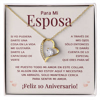 Load image into Gallery viewer, Regalo 10 Aniversario para Esposa - Collar Amor Eterno - To My Wife Necklace in Spanish
