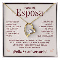 Load image into Gallery viewer, Regalo 82 Aniversario para Esposa - Collar Amor Eterno - To My Wife Necklace in Spanish
