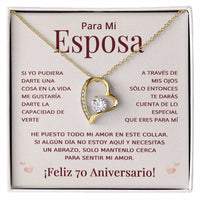 Load image into Gallery viewer, Regalo 70 Aniversario para Esposa - Collar Amor Eterno - Bodas de Platino - To My Wife Necklace in Spanish
