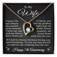 Load image into Gallery viewer, 7th Anniversary Gift for Wife – Necklace with Heartfelt Message Card

