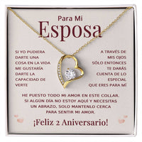Load image into Gallery viewer, Regalo 2 Aniversario para Esposa - Collar Amor Eterno - To My Wife Necklace in Spanish

