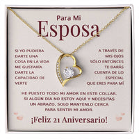 Load image into Gallery viewer, Regalo 21 Aniversario para Esposa - Collar Amor Eterno - To My Wife Necklace in Spanish
