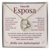 Load image into Gallery viewer, Regalo 100 Aniversario para Esposa - Collar Amor Eterno - To My Wife Necklace in Spanish
