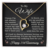 Load image into Gallery viewer, 21st Anniversary Gift for Wife – Necklace with Heartfelt Message Card
