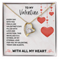 To My Valentine Necklace for Wife Anniversary Gifts for Her Girlfriend Valentines Day Gift Valentine's Day Jewelry for Women