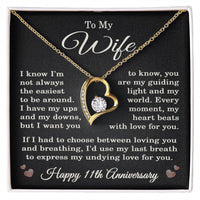 Load image into Gallery viewer, 11th Anniversary Gift for Wife – Necklace with Heartfelt Message Card
