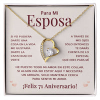 Load image into Gallery viewer, Regalo 71 Aniversario para Esposa - Collar Amor Eterno - To My Wife Necklace in Spanish

