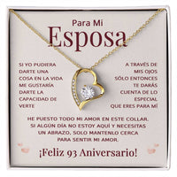 Load image into Gallery viewer, Regalo 93 Aniversario para Esposa - Collar Amor Eterno - To My Wife Necklace in Spanish

