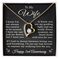 Load image into Gallery viewer, 2nd Anniversary Gift for Wife – Necklace with Heartfelt Message Card
