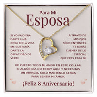 Load image into Gallery viewer, Regalo 8 Aniversario para Esposa - Collar Amor Eterno - To My Wife Necklace in Spanish
