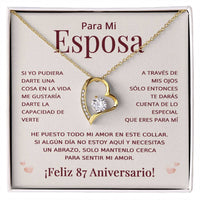 Load image into Gallery viewer, Regalo 87 Aniversario para Esposa - Collar Amor Eterno - To My Wife Necklace in Spanish
