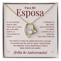 Load image into Gallery viewer, Regalo 81 Aniversario para Esposa - Collar Amor Eterno - To My Wife Necklace in Spanish
