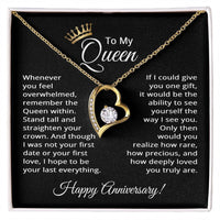 Load image into Gallery viewer, To My Queen Necklace – Anniversary Gift for Wife with Heartfelt Message Card
