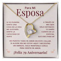 Load image into Gallery viewer, Regalo 79 Aniversario para Esposa - Collar Amor Eterno - To My Wife Necklace in Spanish
