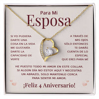 Load image into Gallery viewer, Regalo 4 Aniversario para Esposa - Collar Amor Eterno - To My Wife Necklace in Spanish

