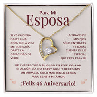Load image into Gallery viewer, Regalo 96 Aniversario para Esposa - Collar Amor Eterno - To My Wife Necklace in Spanish
