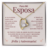 Load image into Gallery viewer, Regalo 7 Aniversario para Esposa - Collar Amor Eterno - To My Wife Necklace in Spanish
