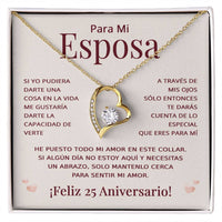 Load image into Gallery viewer, Regalo 25 Aniversario para Esposa - Collar Amor Eterno - Bodas de Plata - To My Wife Necklace in Spanish
