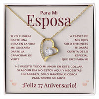 Load image into Gallery viewer, Regalo 77 Aniversario para Esposa - Collar Amor Eterno - To My Wife Necklace in Spanish
