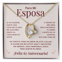 Load image into Gallery viewer, Regalo 67 Aniversario para Esposa - Collar Amor Eterno - To My Wife Necklace in Spanish
