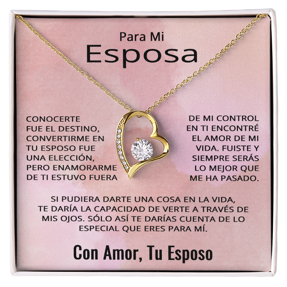 Para Mi Esposa En Espanol Novia Pareja Amor Aniversario Cumpleaños Celebración Collar Pendiente To My Wife Necklace in Spanish Anniversary Valentines Day Jewelry