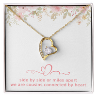 Load image into Gallery viewer, Cousins Gift Cousin Birthday Gift Cousin Christmas Gift Cousin Necklace Side by Side or Miles Apart We are Cousins Connected By Heart Love Pendant

