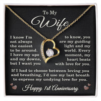 Load image into Gallery viewer, 1st Anniversary Gift for Wife – Necklace with Heartfelt Message Card

