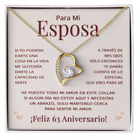 Load image into Gallery viewer, Regalo 63 Aniversario para Esposa - Collar Amor Eterno - To My Wife Necklace in Spanish
