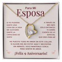 Load image into Gallery viewer, Regalo 9 Aniversario para Esposa - Collar Amor Eterno - To My Wife Necklace in Spanish
