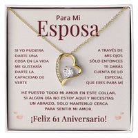 Load image into Gallery viewer, Regalo 61 Aniversario para Esposa - Collar Amor Eterno - To My Wife Necklace in Spanish
