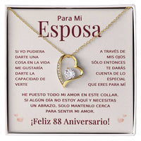 Load image into Gallery viewer, Regalo 88 Aniversario para Esposa - Collar Amor Eterno - To My Wife Necklace in Spanish
