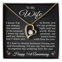 Load image into Gallery viewer, 51st Anniversary Gift for Wife – Necklace with Heartfelt Message Card
