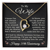 Load image into Gallery viewer, 20th Anniversary Gift for Wife – Necklace with Heartfelt Message Card
