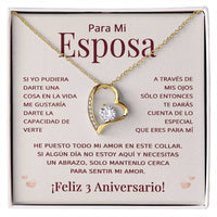 Load image into Gallery viewer, Regalo 3 Aniversario para Esposa - Collar Amor Eterno - To My Wife Necklace in Spanish
