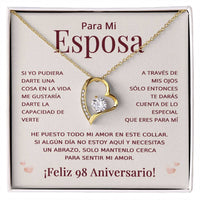 Load image into Gallery viewer, Regalo 98 Aniversario para Esposa - Collar Amor Eterno - To My Wife Necklace in Spanish
