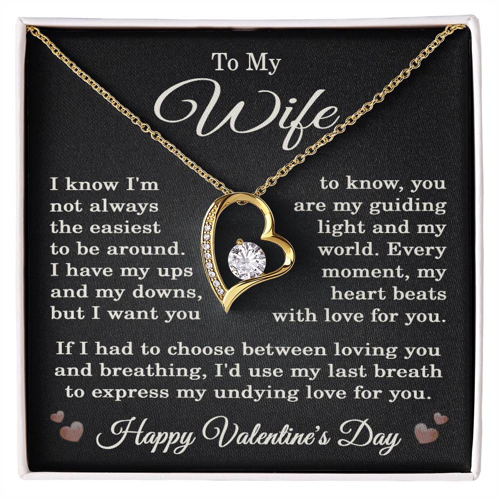 Wife Valentine's Day Necklace for Wife from Husband To My Wife Happy Valentines Day Jewelry for Her Women Forever Love Pendant
