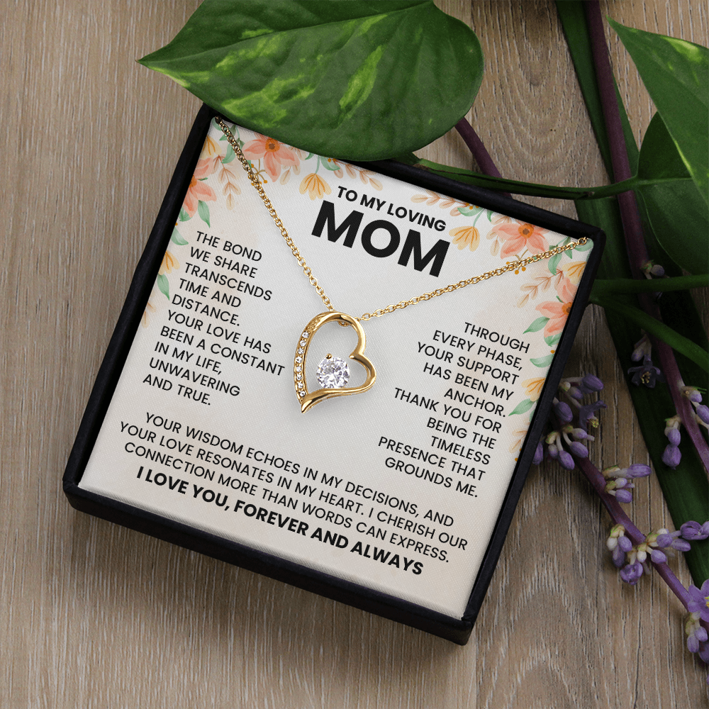 To My Loving Mom Necklace, Christmas Gift for Mom, Mothers Day Gift Ideas for Mom