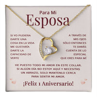 Load image into Gallery viewer, Regalo 1 Aniversario para Esposa - Collar Amor Eterno - To My Wife Necklace in Spanish
