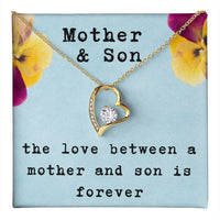Load image into Gallery viewer, Mother and Son Forever Love Necklace, Gift for Mom from Son with Heartfelt Message Card ShineOn Fulfillment
