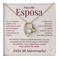 Load image into Gallery viewer, Regalo 88 Aniversario para Esposa - Collar Amor Eterno - To My Wife Necklace in Spanish

