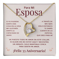 Load image into Gallery viewer, Regalo 33 Aniversario para Esposa - Collar Amor Eterno - To My Wife Necklace in Spanish
