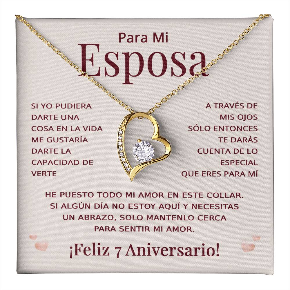 Regalo 7 Aniversario para Esposa - Collar Amor Eterno - To My Wife Necklace in Spanish