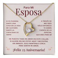 Load image into Gallery viewer, Regalo 23 Aniversario para Esposa - Collar Amor Eterno - To My Wife Necklace in Spanish
