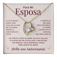 Load image into Gallery viewer, Regalo 100 Aniversario para Esposa - Collar Amor Eterno - To My Wife Necklace in Spanish
